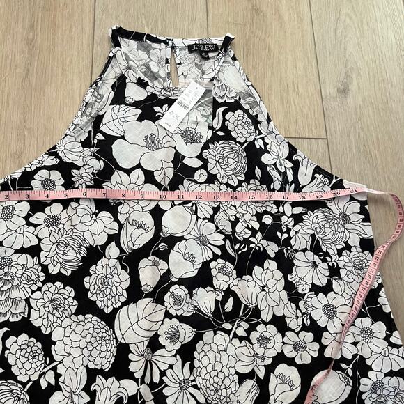 J.Crew Women’s Black & White Amber Floral Linen Halter Tank Sz XL - Picture 5 of 7